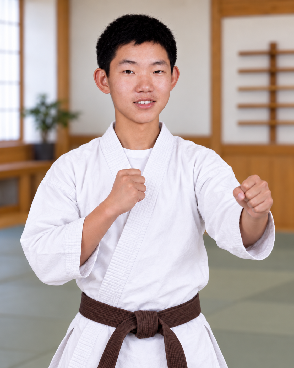 Max in a martial arts uniform